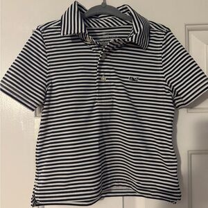 Vineyard Vines Kid’s Navy and White Striped Polo